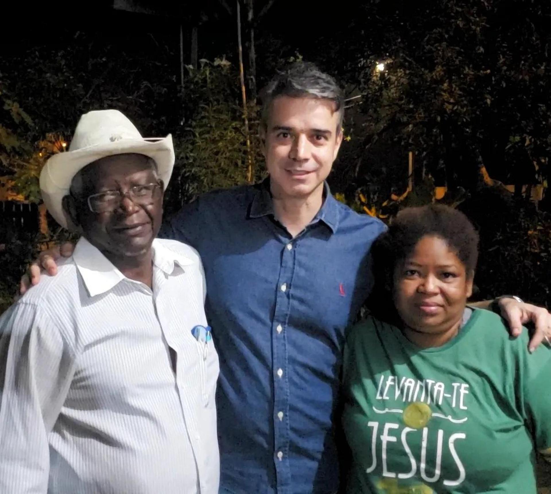 Sr. Manoel e Cleoni Leopoldo com Nestor Fidelis